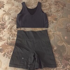 Lululemon high rise waist bike shorts and crop top shirt tank lot 2 4 XS s